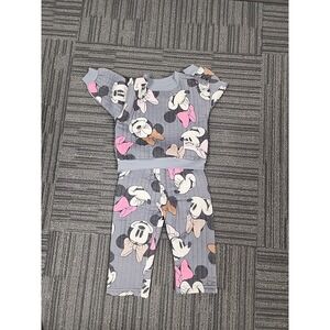 Disney Minnie Mouse Baby Grey 2 Piece Sweatpant Lounge Set Girl Toddler 18 Month
